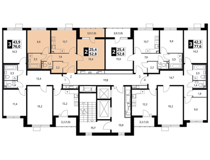2-к. квартира, 53&nbsp;м²