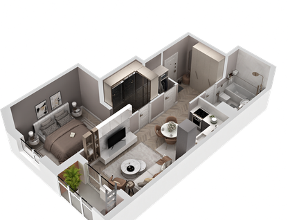 Студия, 51&nbsp;м²