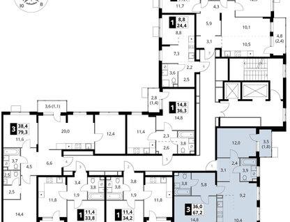 3-к. квартира, 67&nbsp;м²