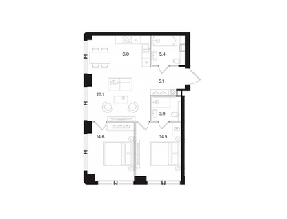 3-к. квартира, 72,6&nbsp;м²