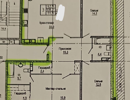 4-к. квартира, 112&nbsp;м²