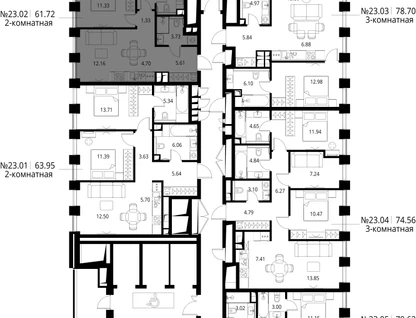 2-к. квартира, 61&nbsp;м²