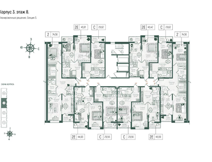 1-к. квартира, 46 м²