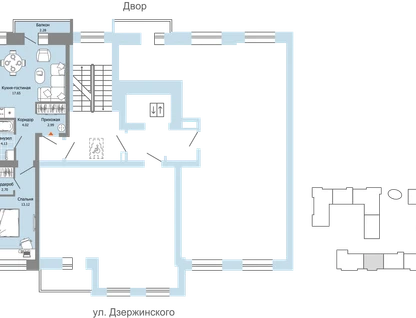 2-к. квартира, 45&nbsp;м²