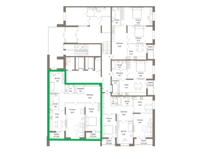 3-к. квартира, 111&nbsp;м²