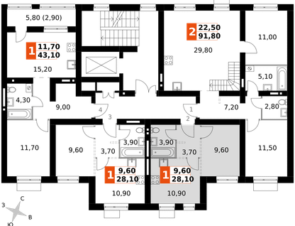1-к. квартира, 28&nbsp;м²