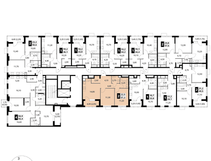 2-к. квартира, 57&nbsp;м²