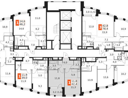 2-к. квартира, 42&nbsp;м²