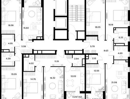 2-к. квартира, 53 м²