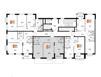 2-к. квартира, 64,7&nbsp;м²