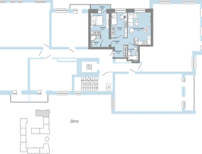 3-к. квартира, 60&nbsp;м²