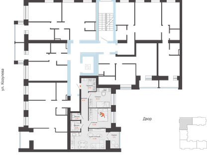3-к. квартира, 57&nbsp;м²
