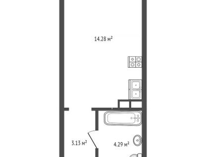 Студия, 25,5 м²