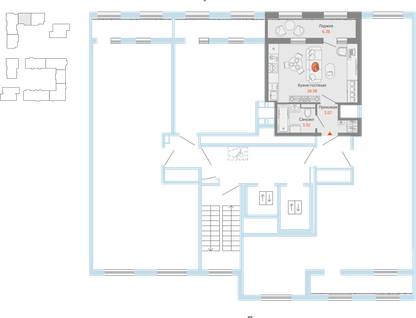 1-к. квартира, 29 м²