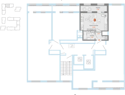 1-к. квартира, 29&nbsp;м²