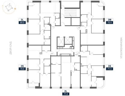 Студия, 69 м²