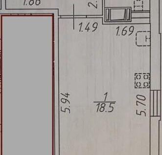 Студия, 28,8&nbsp;м²