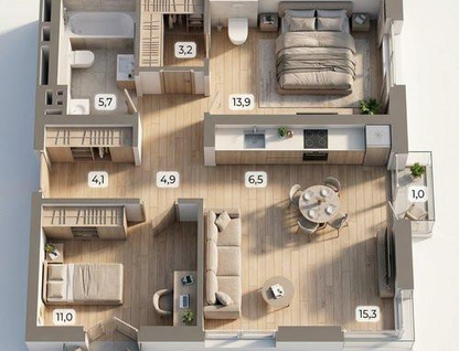 3-к. квартира, 69,1&nbsp;м²