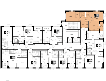 2-к. квартира, 64 м²