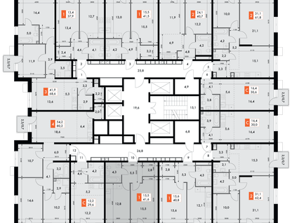 1-к. квартира, 41 м²