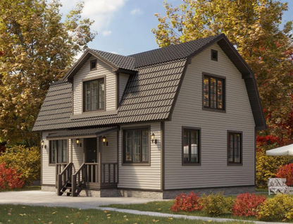 Двухэтажная дача, 108 м²