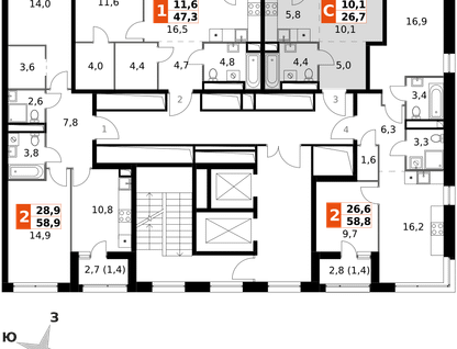 Студия, 26 м²