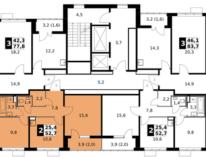 2-к. квартира, 52 м²