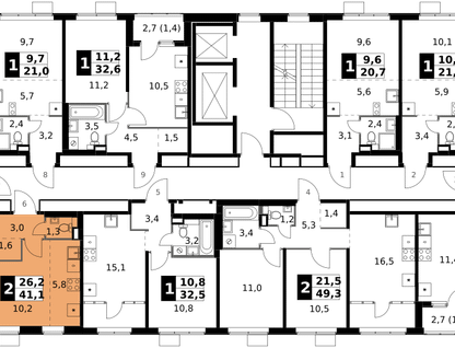 2-к. квартира, 41&nbsp;м²