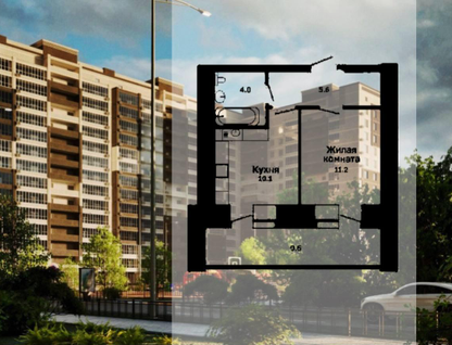 1-к. квартира, 35,7&nbsp;м²