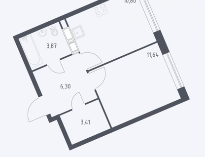 1-к. квартира, 36&nbsp;м²