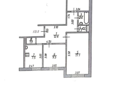 3-к. квартира, 62,5&nbsp;м²