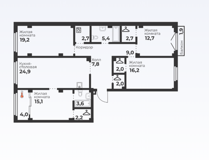 4-к. квартира, 126,1 м²