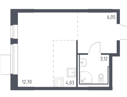 Студия, 25,9 м²