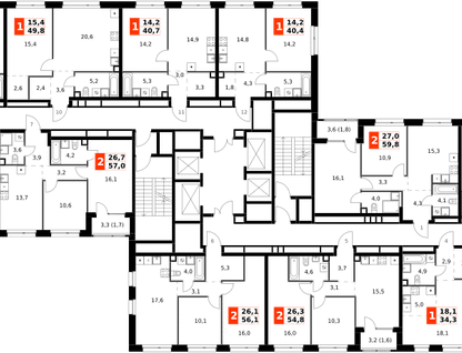 3-к. квартира, 69 м²