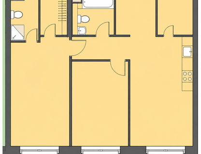 3-к. квартира, 56,3 м²