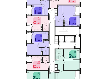 2-к. квартира, 67 м²