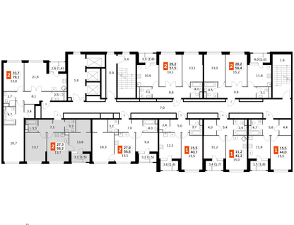2-к. квартира, 54&nbsp;м²