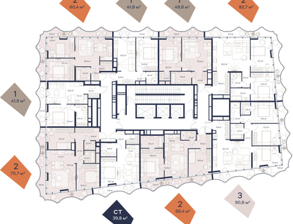 1-к. квартира, 49&nbsp;м²