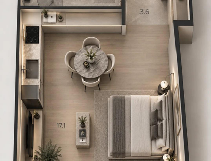 Студия, 25,5&nbsp;м²