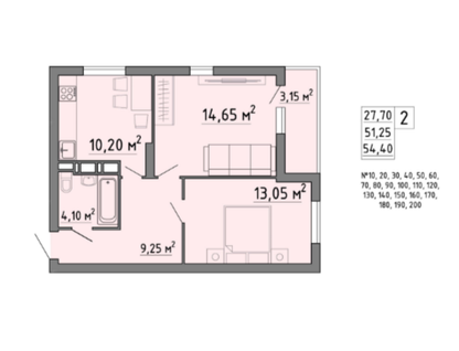 2-к. квартира, 54,4&nbsp;м²