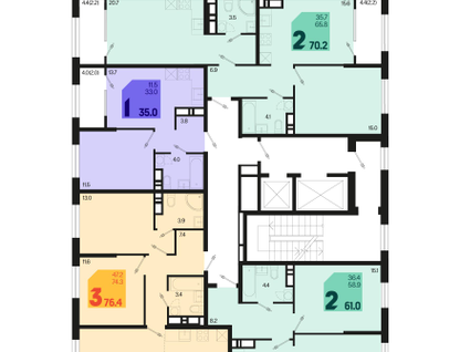 1-к. квартира, 37&nbsp;м²