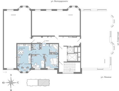 3-к. квартира, 64&nbsp;м²