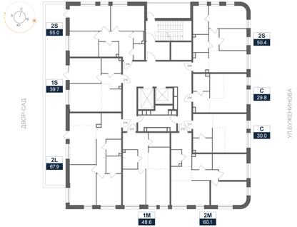 Студия, 48 м²