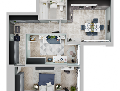 2-к. квартира, 62&nbsp;м²