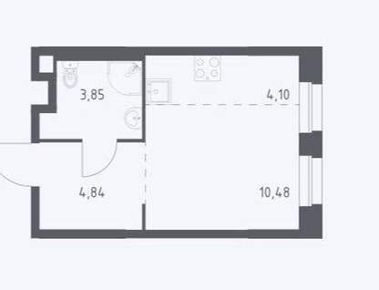 Студия, 23,4&nbsp;м²