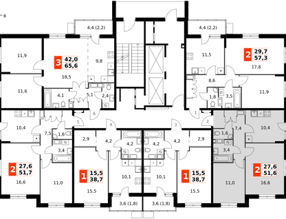 2-к. квартира, 51 м²
