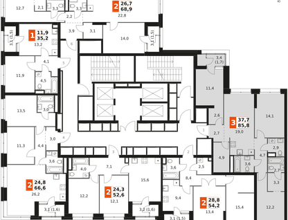 3-к. квартира, 85&nbsp;м²