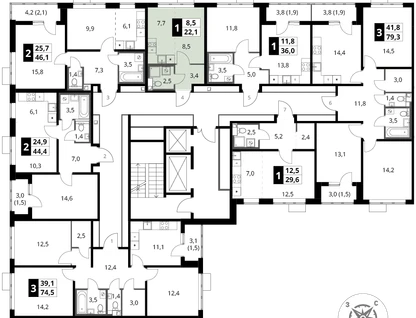 Студия, 22&nbsp;м²