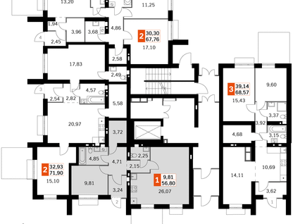 1-к. квартира, 56&nbsp;м²