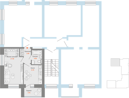 1-к. квартира, 37&nbsp;м²